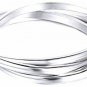 BORUO 925 Sterling Silver Ring Triple Interlocked Rolling High Polish Ring Size
