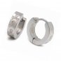 Stainless Steel Etched Cross Bone Skulls Silver Color Men Hoop Huggie Earrings