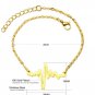 LUXUSTEEL Elegant Heart Beat Design Stainless Steel 18K Gold Plated Charm For