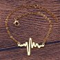 LUXUSTEEL Elegant Heart Beat Design Stainless Steel 18K Gold Plated Charm For
