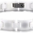 Towlimss Hip Hop White Ceramics Magnet Bracelet Bangle(White)