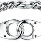 Men's Stainless Steel Handcuffs Curb Chain Bracelet , Ccb067