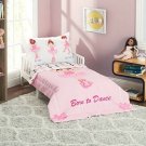 EVERYDAY KIDS 4 Piece Toddler Bedding Set -Born To Dance Ballerina- Includes