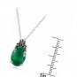 Sterling Silver Simulated Gemstone Oxidized Bali Inspired Filigree Oval Necklace