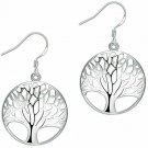 Tree of Life Earrings, Sterling Silver Plated Tree Pendants Drop Dangle Earrings