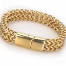 18K Gold Plated Cuban Link Bracelet Hip Hop Stainless Steel for Men