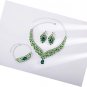 Silver Plated Austrian Crystal Teardrop Pendant Necklace Earrings Bracelet