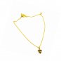Fleur de Lis Gold Tone Necklace Pendant With Chain