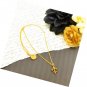 Fleur de Lis Gold Tone Necklace Pendant With Chain