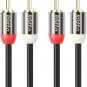 Postta 2RCA To 2RCA Stereo Audio Cable (10 Feet) Male To Male Gold Plated Dual