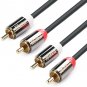 Postta 2RCA To 2RCA Stereo Audio Cable (10 Feet) Male To Male Gold Plated Dual