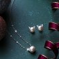 S.Leaf Cat Stud Earrings Freshwater Cultured Pearl Stud Earrings Sterling Ear