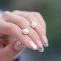 S.Leaf Cat Stud Earrings Freshwater Cultured Pearl Stud Earrings Sterling Ear