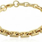 Men's 18k Gold Plated Stainless Steel Fancy Link Chain Bracelet, 8