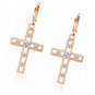 Stainless Steel Cross Dangle Hinged Hoop Earrings Piercing