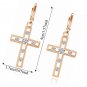 Stainless Steel Cross Dangle Hinged Hoop Earrings Piercing