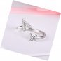 925 Sterling Silver Cubic Zirconia Initial Letters A Alphabet Open Ring