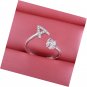 925 Sterling Silver Cubic Zirconia Initial Letters A Alphabet Open Ring