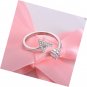 925 Sterling Silver Cubic Zirconia Initial Letters A Alphabet Open Ring