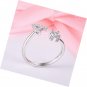 925 Sterling Silver Cubic Zirconia Initial Letters A Alphabet Open Ring