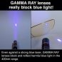 GAMMA RAY Eye Strain Computer Glasses Anti Harmful Blue Light Glare UV400 0.00x