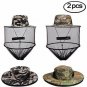 2 Pack Mosquito Head Net Hat, Sun Hat Bucket Hat With Hidden Net Mesh Or