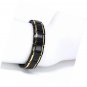 Men's Quad-Element Black Stainless Steel Magnetic Bracelet with Gold Accents