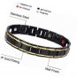 Men's Quad-Element Black Stainless Steel Magnetic Bracelet with Gold Accents