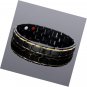 Men's Quad-Element Black Stainless Steel Magnetic Bracelet with Gold Accents