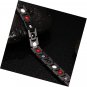 Men's Quad-Element Black Stainless Steel Magnetic Bracelet with Gold Accents