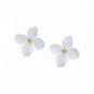 Earring Collection White Flower With Center Beaded Gold Plated Earrings