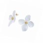 Earring Collection White Flower With Center Beaded Gold Plated Earrings