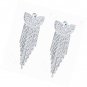 Chain Tassel Silver Tone Crystal Drop Earrings