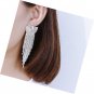 Chain Tassel Silver Tone Crystal Drop Earrings