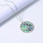 KISSPAT Silver Abalone Shell Tree Of Life Pendant Necklace Charm Shell Jewelry