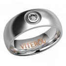 8MM Pure Copper Wedding Engagement Band Ring with 18K White Gold Plated
