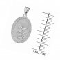 Sterling Silver Saint Michael The Archangel CZ Oval Medal Necklace (1")