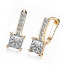 14K Gold Cubic Zirconia  Dainty Small Hoop Earrings