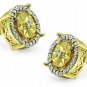 Yellow Gold Flashed Sterling Silver Diamond Accent Round Illusion Stud IJ-I3