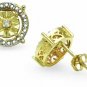 Yellow Gold Flashed Sterling Silver Diamond Accent Round Illusion Stud IJ-I3