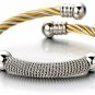 COOLSTEELANDBEYOND Stainless Steel Twisted Cable Cuff Bangle Bracelet For Mens