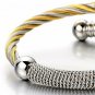 COOLSTEELANDBEYOND Stainless Steel Twisted Cable Cuff Bangle Bracelet For Mens
