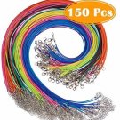 Paxcoo 150PCS 1.5mm Waxed Cotton Necklace Cord Bulk With Clasp For DIY Jewelry