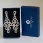 CHRAN Silver Crystal Teardrop Dangle Earrings Rhinestone Chandelier Bridal Long