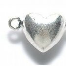 Shipwreck Beads Electroplated Metal Magnetic Heart Clasp, 10 Mm, Silver, 5-Pack