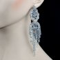 CHRAN Silver Rhinestone Long Tassels Dangle Chandelier Earrings Jewelry Size