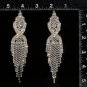 CHRAN Silver Rhinestone Long Tassels Dangle Chandelier Earrings Jewelry Size