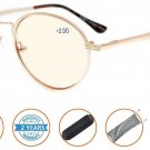 UV Protection,Anti Blue Rays,Reduce Eyestrain,Round Computer Reading Tinted