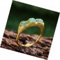 S925 Sterling Silver Ring Creative Pea Natural Aventurine Stone Adjustable