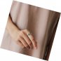 S925 Sterling Silver Ring Creative Pea Natural Aventurine Stone Adjustable
